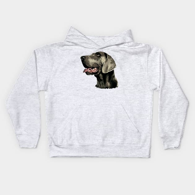 Weimaraner dog Kids Hoodie by Nartissima